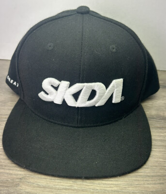 SKDA Moto Creative Snapback Hat Flat Baseball Cap White Black Motocross Racing