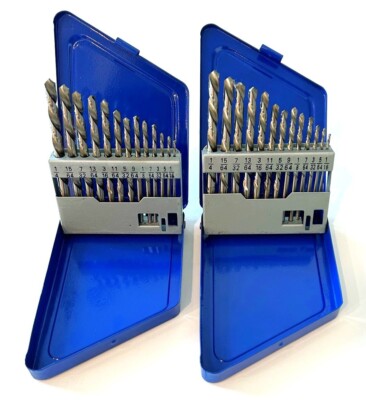 2 EASYPOWER 13pc LEFT HAND DRILL BIT SETS HIGH SPEED STEEL HSS 1/16''-1/4'' #80988