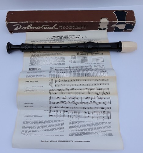 VINTAGE DOLONITE DOLMETSCH RECORDER MODEL # 3499 MADE IN ENGLAND IN BOX