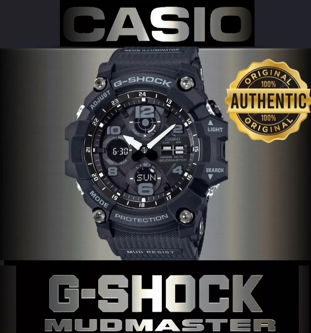 Pre-owned Casio G-shock Mudmaster Men's Black Watch - Gsg-100-1a Solar Tough