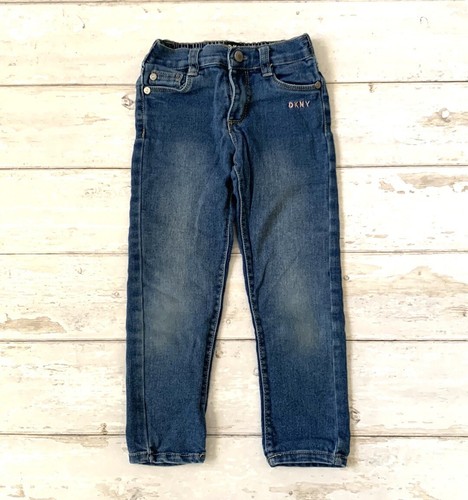 DKNY Girls 4T Jeans Medium Dark Wash Denim Kids Toddler