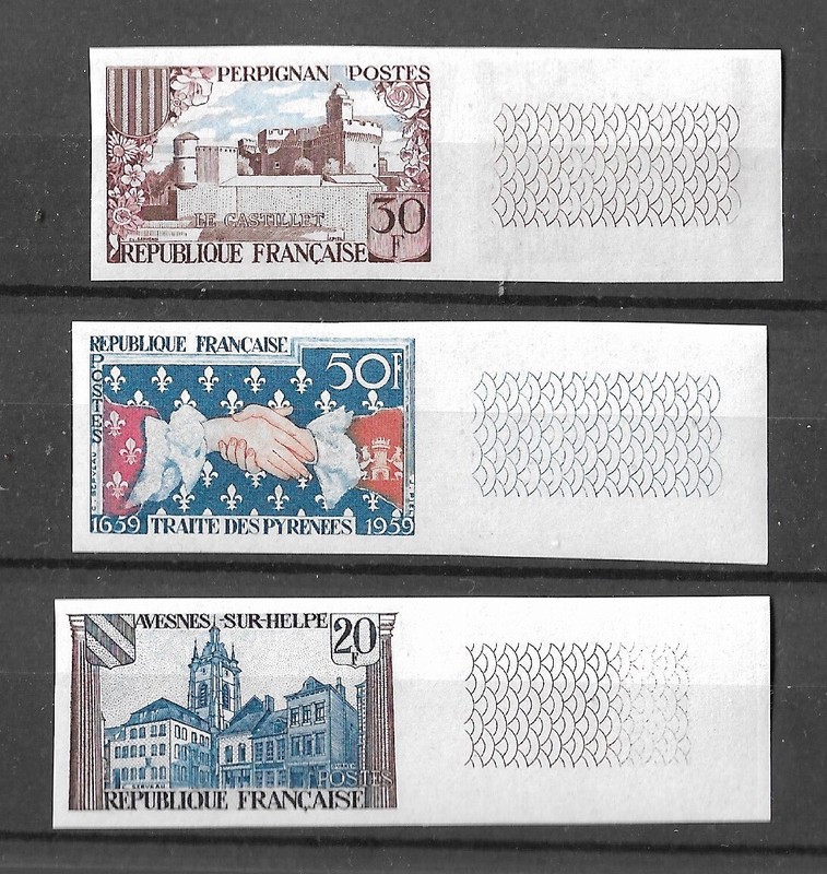 France Yt 1221 Ã  1223 Neuf** Tb Non DentelÃ