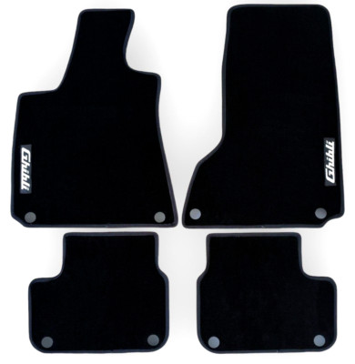 Car Floor Mats Velour For Maserati Ghibli M157 Waterproof Black Carpet Liners