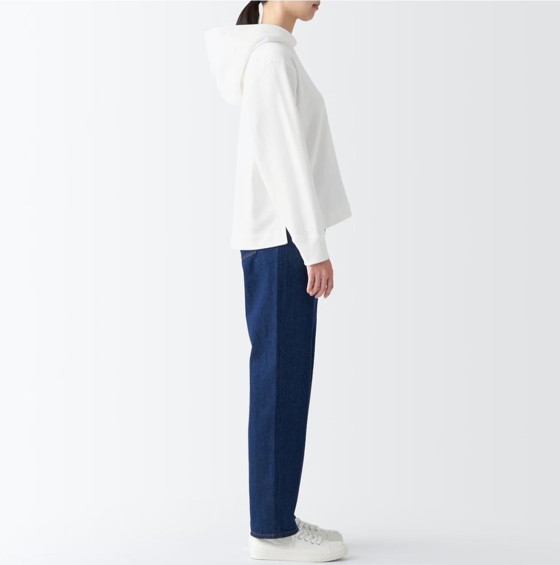 Pre-owned Muji Sweatshirt Parka Long Sleeve White Size L Womens Like Comme Des Garcons