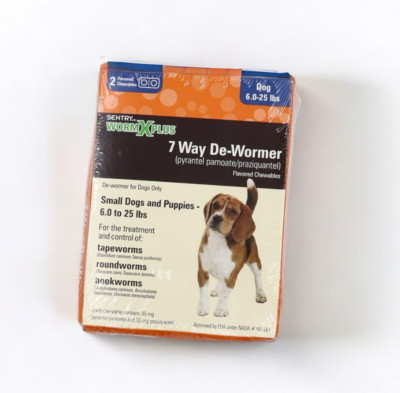 SENTRY Worm X Plus 7 Way De-Wormer for Small Dogs & Puppies 2 Flavored Chewable