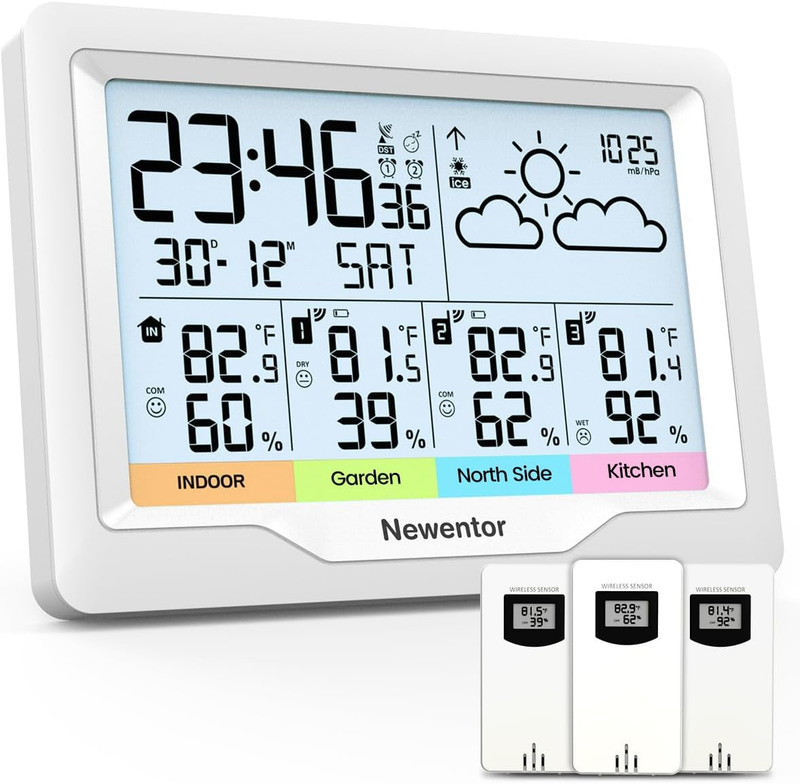 Weather Stations Wireless Indoor Outdoor Multiple Sensors, Indoor Outdoor Thermo