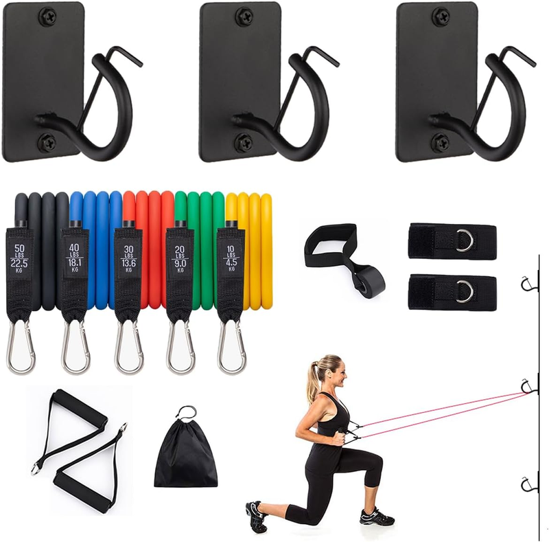 Workout Wall Mount Anchors Resistance Bands, Exercise Bands Wall Mount, Resistan