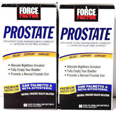 2 Force Factor Prostate 120 Softgels Exp 2/27 NEW