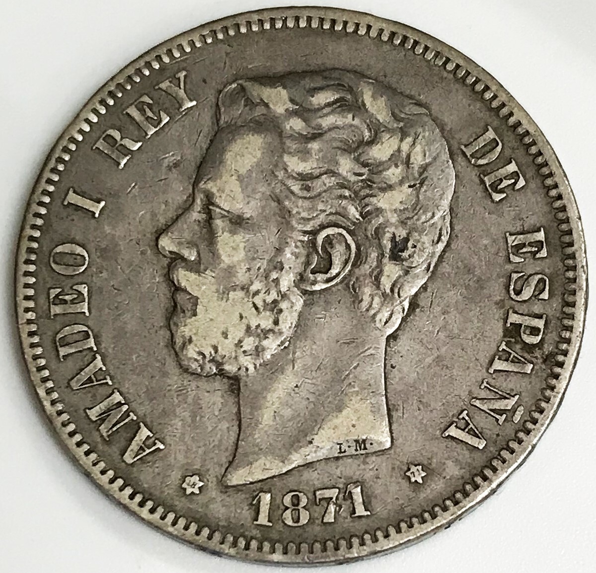 1871-SD Ｍ（稀少）スペインアマデオ1世 5ペセタ大型銀貨　PCGS認証 $_57.JPG?set_id=880000500F
