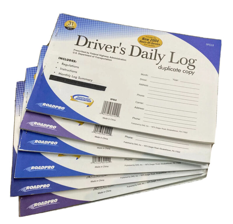 Drivers Daily Log Book Duplicate Copy (6 Books) Set Trucking Log￼