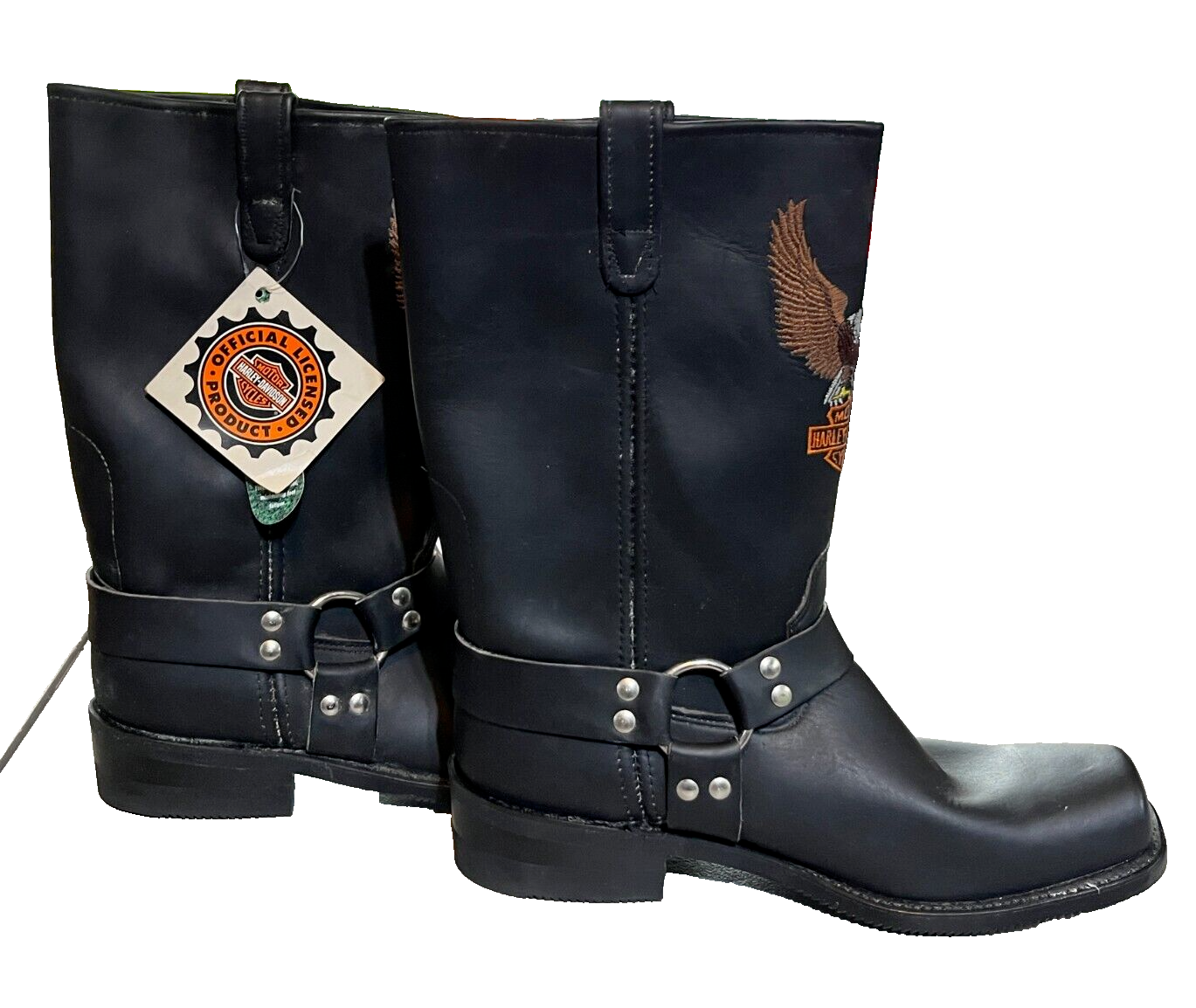 NEW! Dead Stock in box! Black Leather Harley Davidson Bike Boot Men's Size 13 D