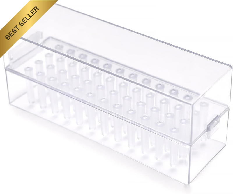 48 Hole Nail Drill Bit Holder Nail Drill Bit Display Storage Box Portable Dust-P