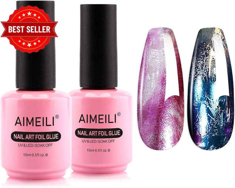 AIMEILI Nail Foil Nail Art Glue Gel for Foil Stickers Nail Glue Transfer Tips Na
