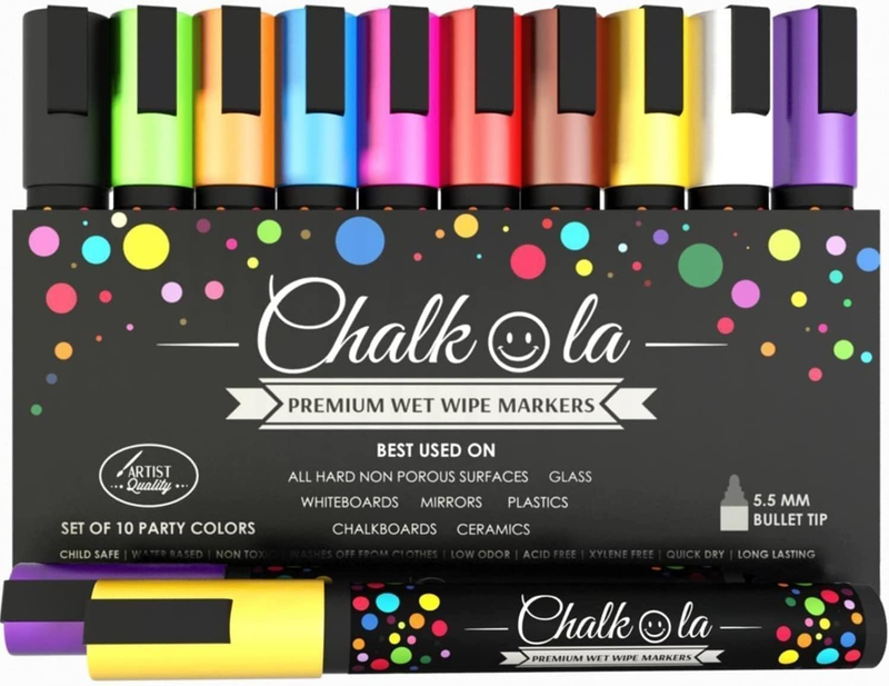 - 10 Pack, Wet Wipe Erasable Ink