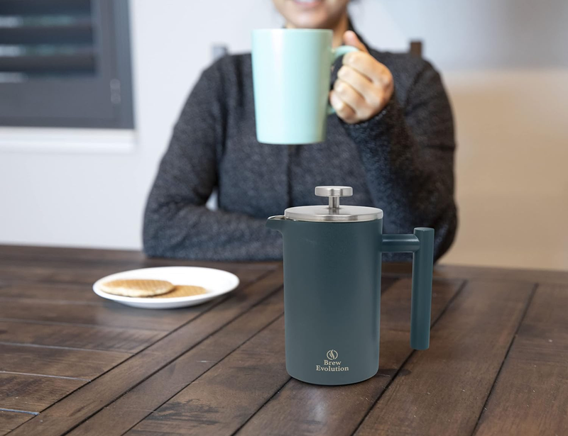 12 Oz French Press | Stainless Steel Double-Walled Coffee Maker | Durable & Effi