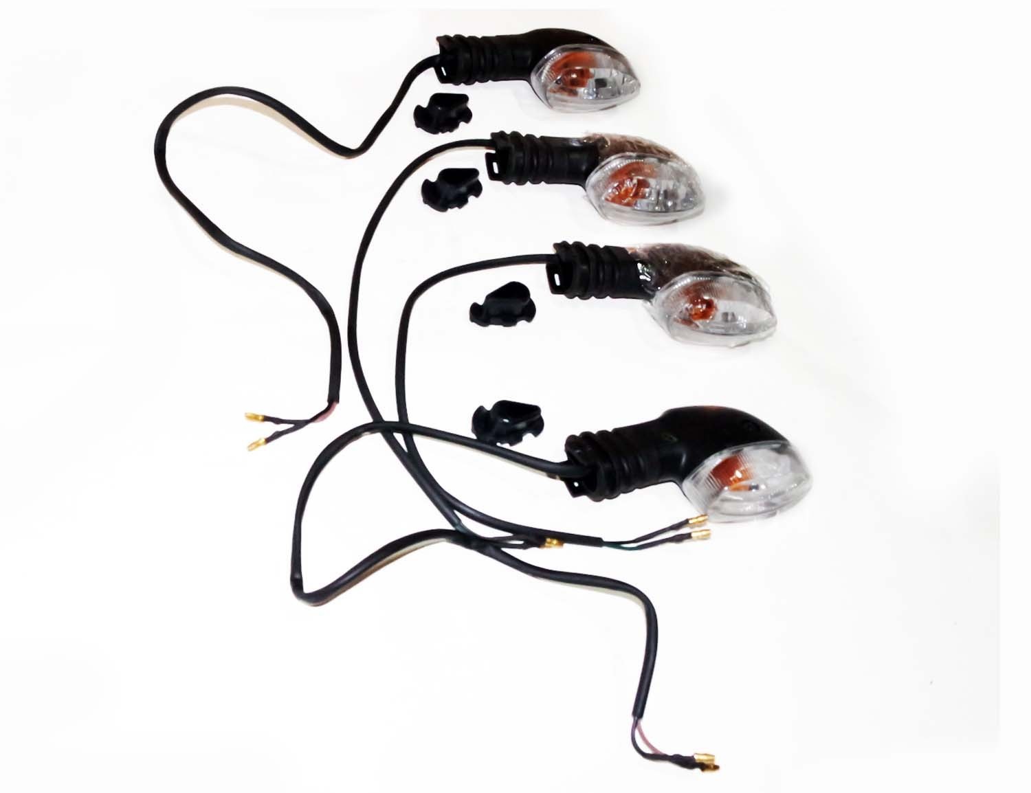 4Pcs Front & Rear Clear Lens Turn Signal Indicator For Yamaha FZ Motorcycles  