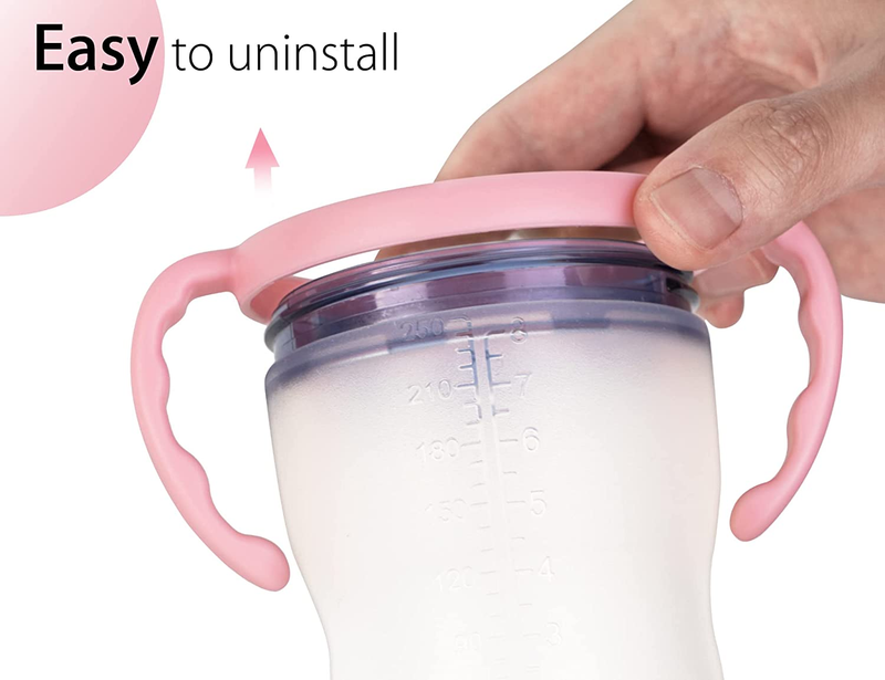 Comotomo Baby Bottle Handles, Compatible Holder, Pack of 2, Pink