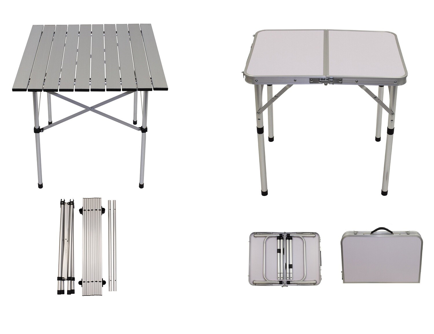 Aluminium Campingtisch Gartentisch Picknicktisch Koffertisch Roll Klapptisch Alu