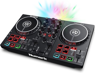 Numark Party Mix II Serato DJ Controller with Built-In Light Show  2-Band EQ 