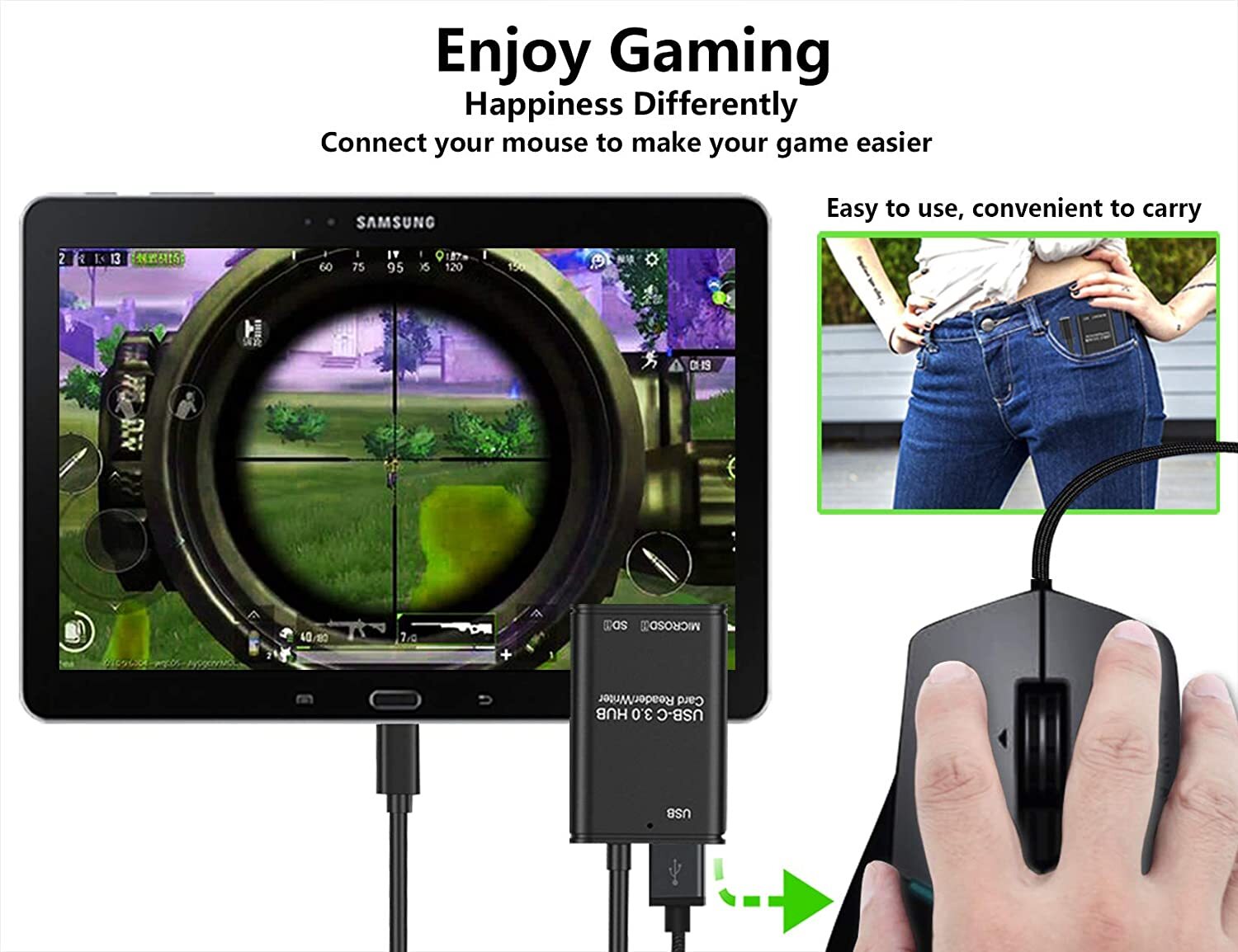 USB C to SD Card Reader Writer OTG Adapter Micro Memory Card Reader Card Reader