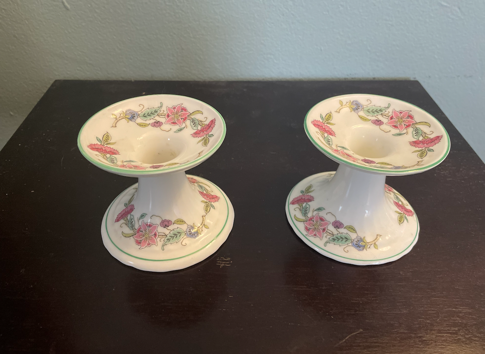Haddon Hall Minton Bone China Candle Holders | eBay