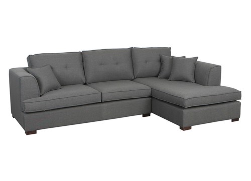 Canapé D'angle Convertible Phœnix - Gris Clair - Avec Coffre De Rangement - Comme Neuf