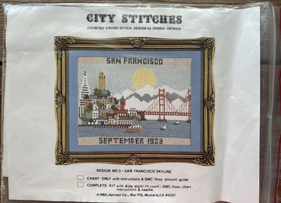 City Stitches Counted Cross Stitch Design DMC Threads #5 San Fransisco Skyline