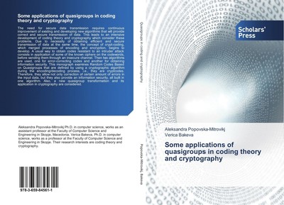 Some applications of quasigroups in coding theory and cryptography | Taschenbuch