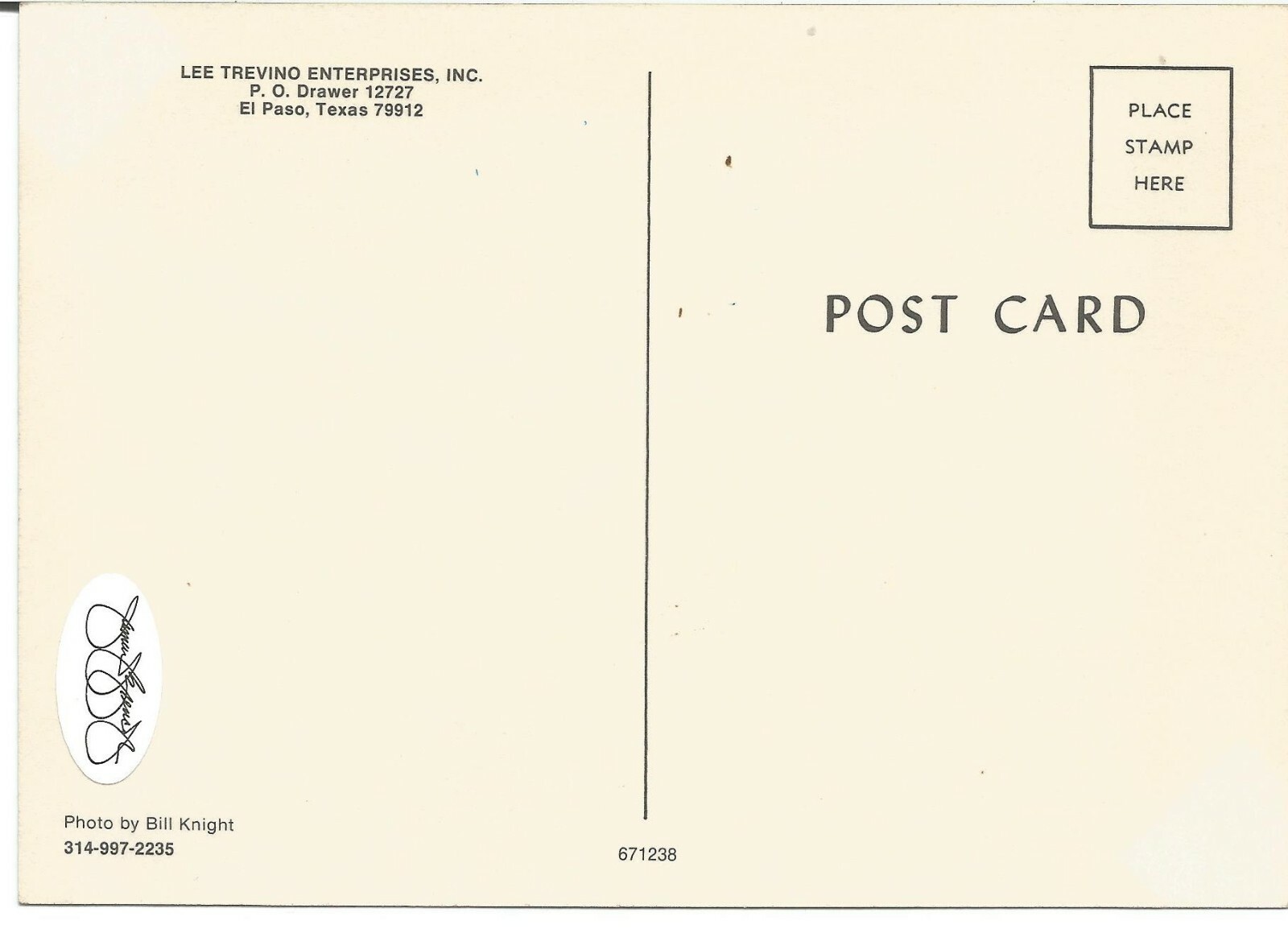 Lee Trevino Signed 4.25