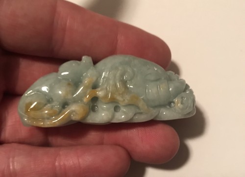 Certified- Untreated Jadeite Sculpture -  [Grade A] 100% Authentic. 46 grams