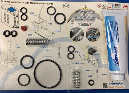 Carpigiani Parts Coldelite  Whipped Cream Machine Tune UP Kit Model KW 50