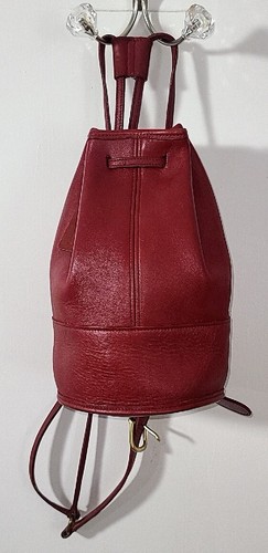 バッグ Vintage Coach Berkeley Drawstring Red COACH VINTAGE BERKELEY 90'S RED SUEDE & LEATHER SADDLE BAG