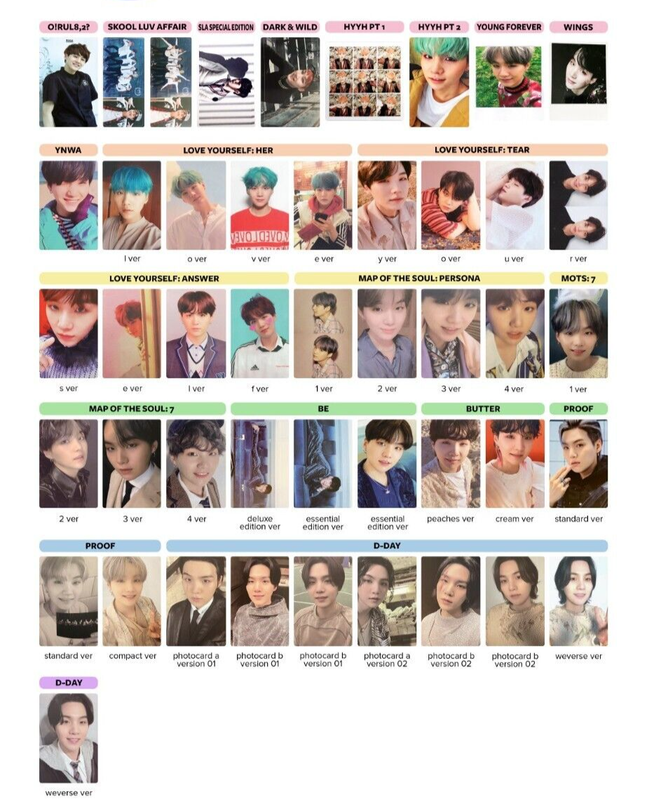 BTS SUGA 君に届く ポスカ コンプ BTS SUGA 君に届く ポスカ コンプ