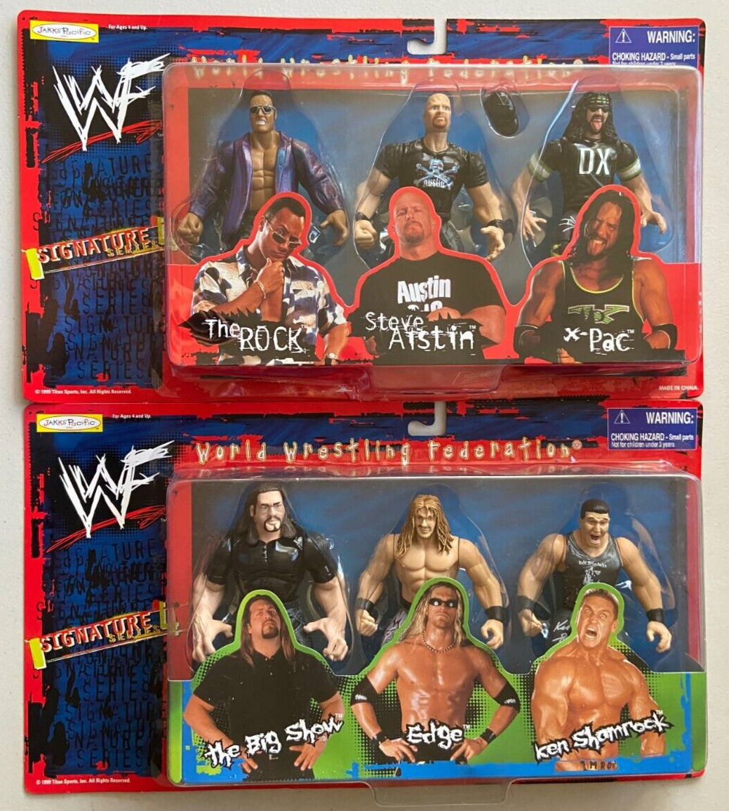 WWF BCA Wrestling Figures Rock Stone Cold X-Pac Big Show
