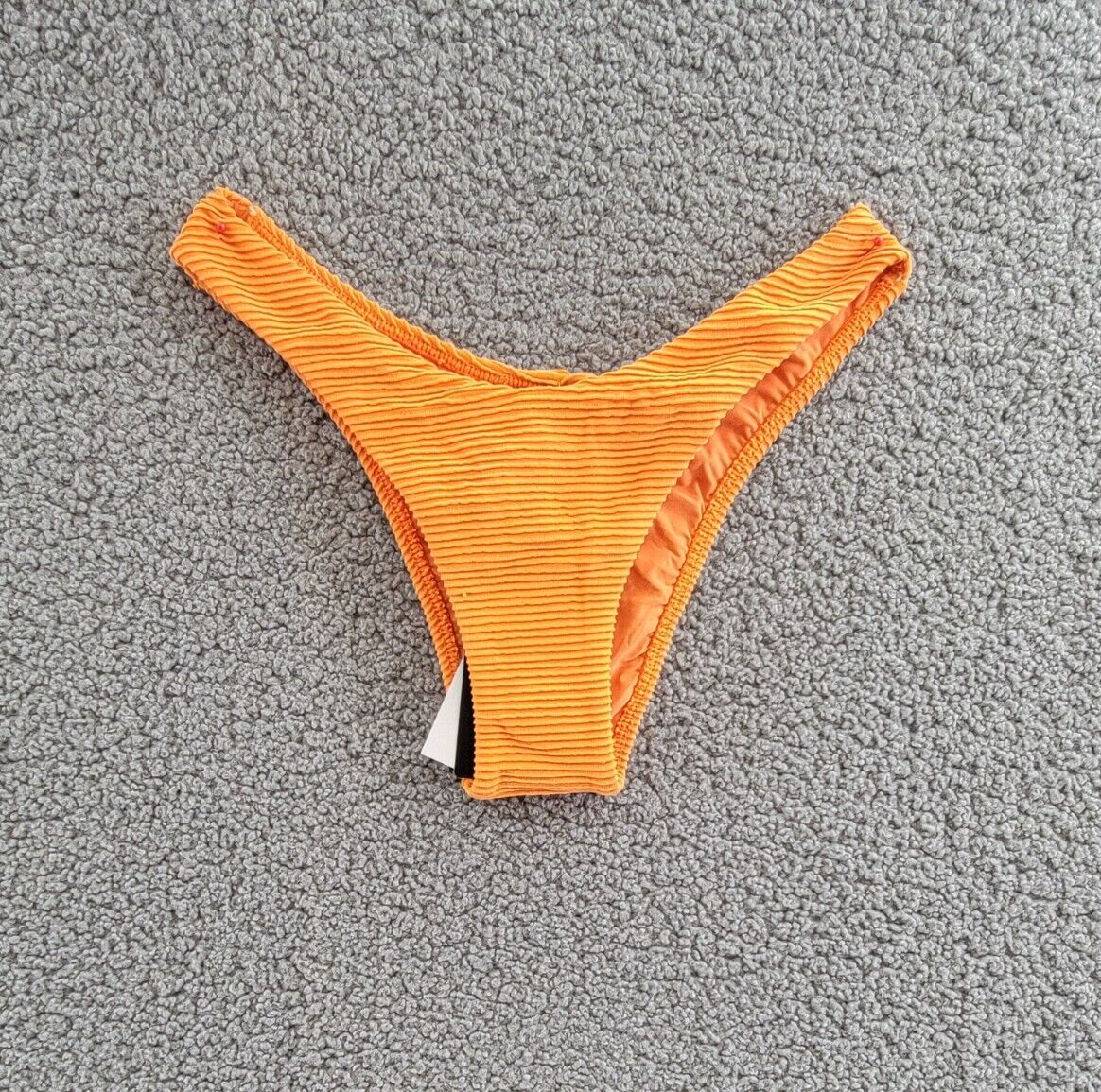 ViX Kayla Giulia Bikini Bottom Women's S Tangerine Ribbed Elastic Waist Pull On - Picture 2 of 19
