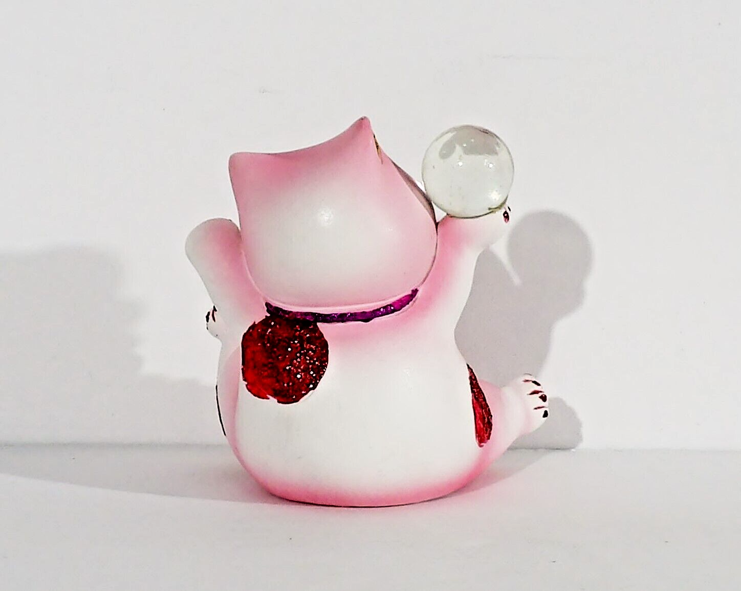 Maneki Neko Good Luck Cat Vintage Red Eagle 2.5" Tall