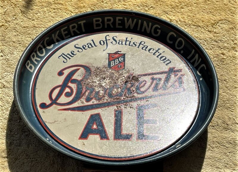 VINTAGE BROCKERT BREWING CO BEER TRAY- WORCESTER, MASS.-UNIVERSAL TRAY & SIGN CO