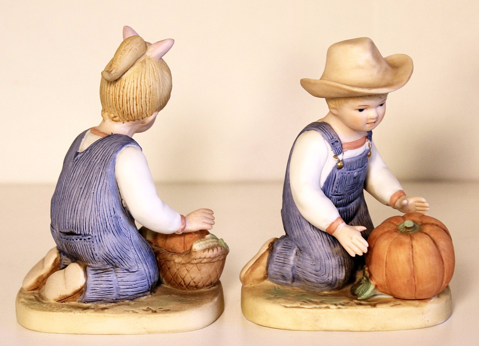 Vintage Homco Denim Days Figures #1518 HARVEST HELPERS w/Tag Home Interiors 1985