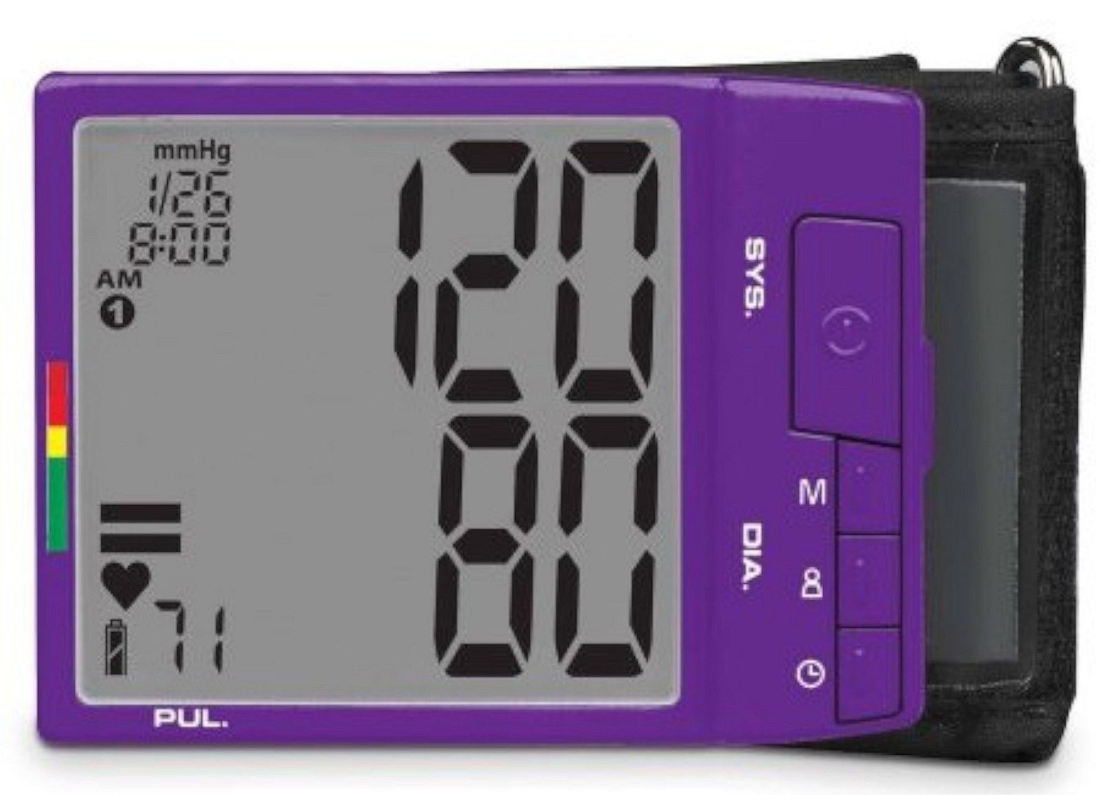 New Veridian Digital Blood Pressure Monitor Purple Wrist Cuff Xtra Large Display