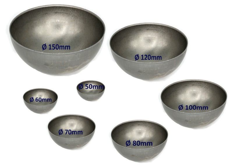 Uhrig Halbkugel Schale Halbhohlkugel Ã 50 60 70 80 100 120 150mm Eisen Stahl 