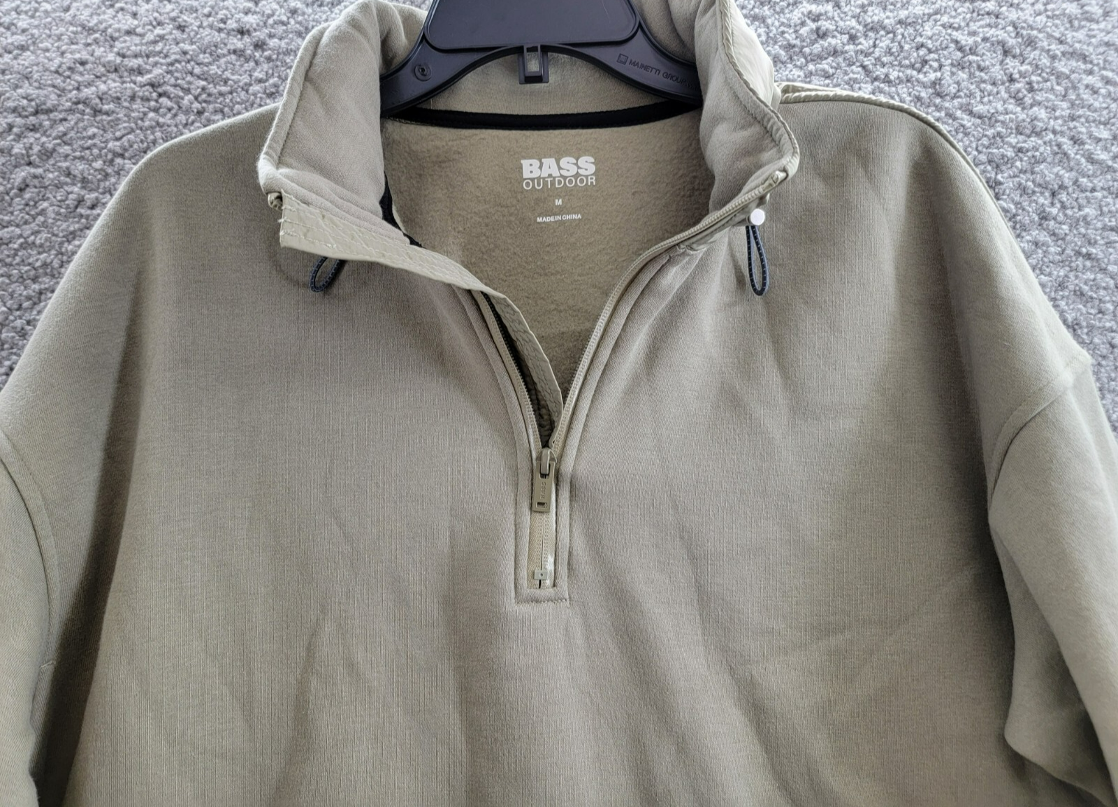 BASS OUTDOOR Regular-Fit Convertible Hood 1/4-Zip Sweatshirt Men's M Overland - Picture 3 of 17