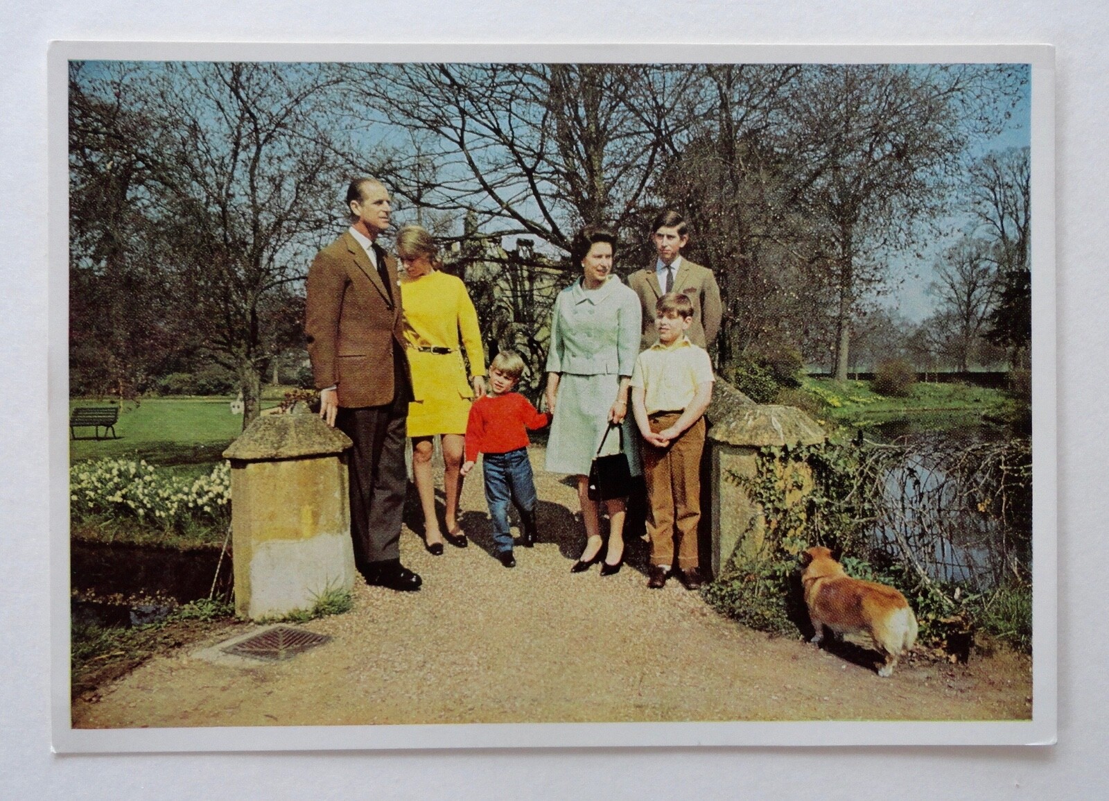 Vtg Postcard, Queen Elizabeth II, Royal Family, Corgi, Prince Philip, Charles, +