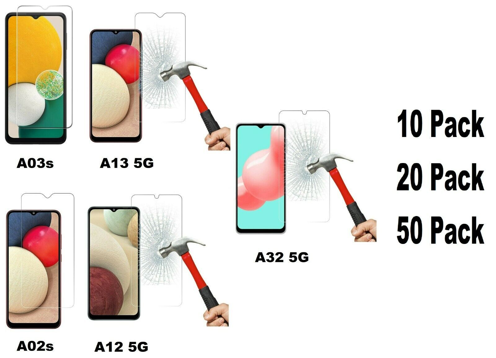 Wholesale Lot Tempered Glass Screen Protector for iPhone 16 15 14/Samsung/Google