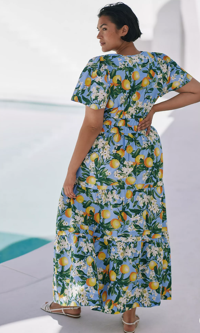Pre-owned Anthropologie The Somerset Maxi Dress Iris Blue
