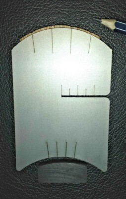 THE ORIGINAL S/STEEL VIOLIN BRIDGE SHAPING TOOL, STRING SPACING & REHAIR GAUGE