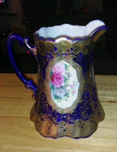Nippon Hand Painted Chrysanthemum Pitcher