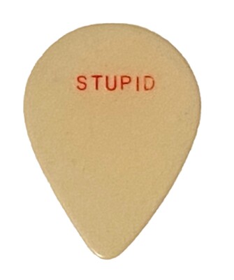 Vintage Guitar Pick-1960 s D Andrea AD-Libs-348-STUPID White w/Red- Rare Shape