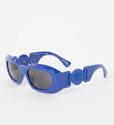 Pre-owned Versace Ve4425u-536887-54 Blue Sunglasses In Gray