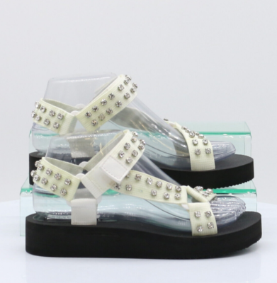 STEVE MADDEN HENLEY WOMENS SANDALS UK 4 EU 37 CREAM WHITE BLACK