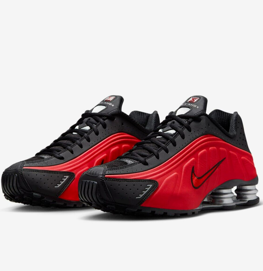 Nike Shox R4 シューズ シルバー/ブラック/レッド 28cm NIKE Shox R4 HQ1988-600 University Red Black Metallic Silver